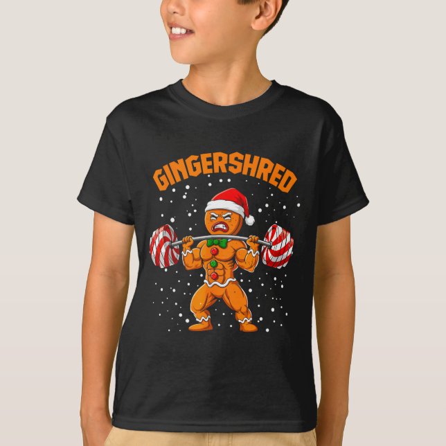 Camiseta Gingershred Funny Gingerbread Man Gym Bodybuilding (Anverso)