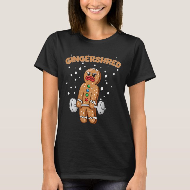 Camiseta Gingershred Funny Gingerbread Man Gym Bodybuilding (Anverso)