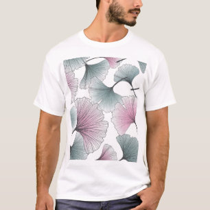 Camiseta Gingko biloba dibujado a mano.
