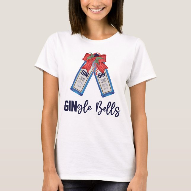 Camiseta Gingle Bells Merry Christmas Gin Wine (Anverso)