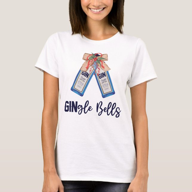 Camiseta Gingle Bells Merry Christmas Gin Wine (Anverso)