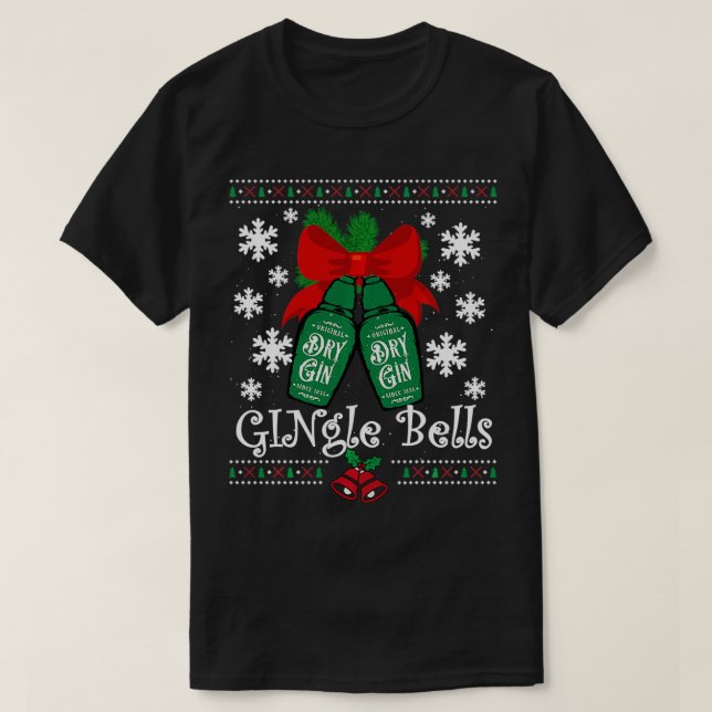 Camiseta GINgle Bells Navidades feos Gin Mistletoe (Diseño del anverso)