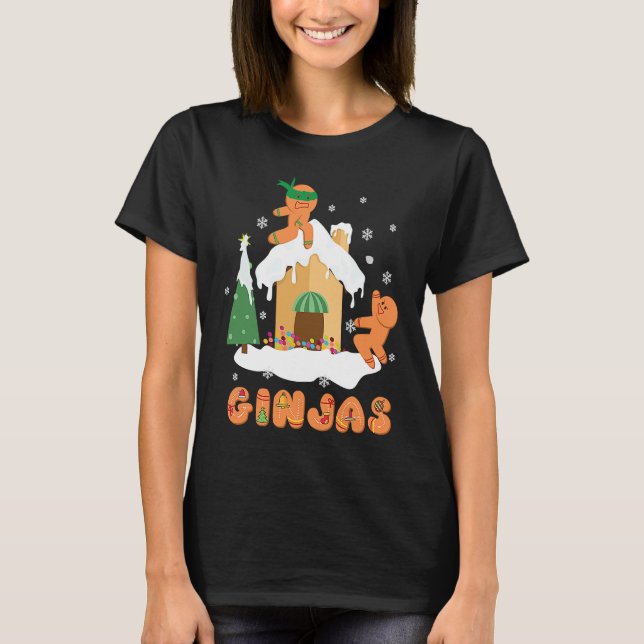 Camiseta Ginja Ninja Christmas  Ginjas Gingerbread Ninjas F (Anverso)