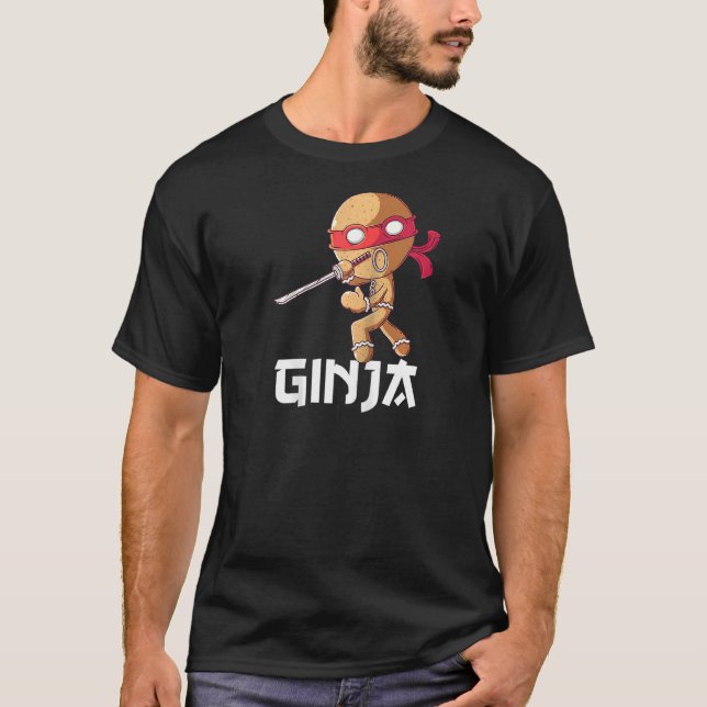 Camiseta Ginja Ninjabread Man Gingerbread Ninja Navidades W (Anverso)