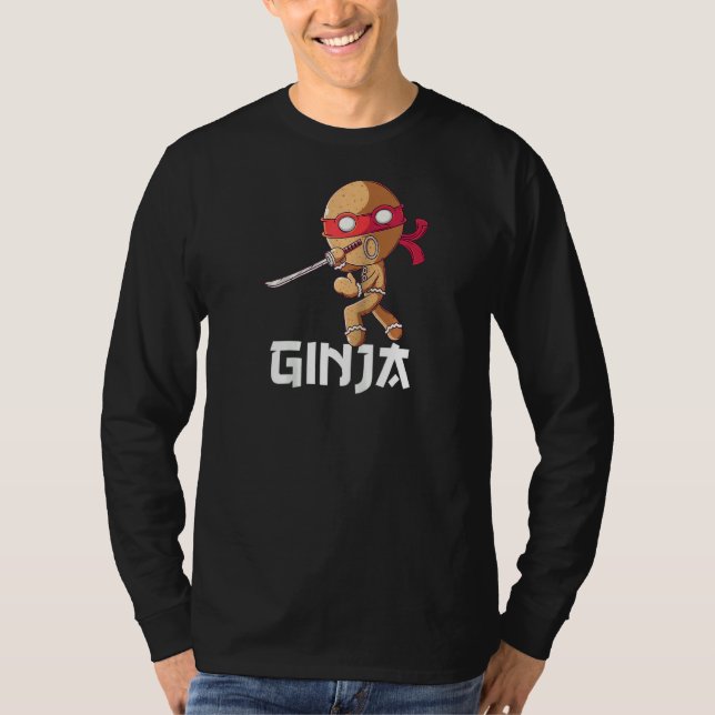 Camiseta Ginja Ninjabread Man Gingerbread Ninja Navidades W (Anverso)