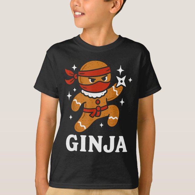Camiseta Ginjas Gingerbread Ninja Funny Christmas Cookie Bo (Anverso)