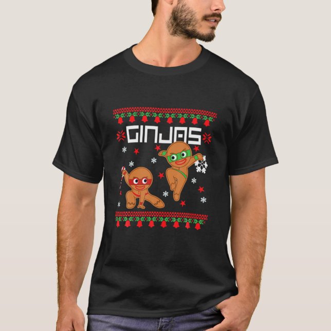 Camiseta Ginjas Gingerbread Ninjas Funny Navidades Swe (Anverso)