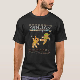 Camiseta Ginjas Gingerbread Ninjas Funny Navidades Tee