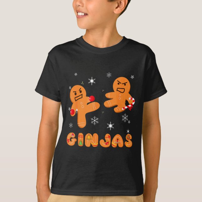 Camiseta Ginjas Gingerbread Ninjas Funny Ugly Christmas  (Anverso)
