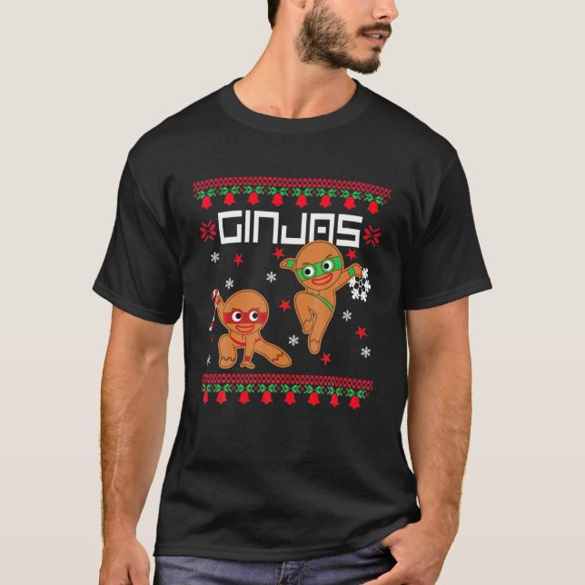 Camiseta Ginjas Gingerbread Ninjas Navidades feos (Anverso)