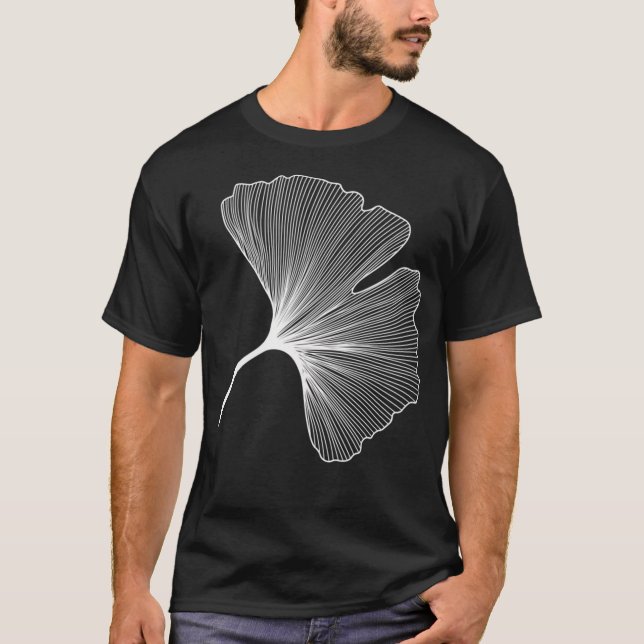 Camiseta Ginkgo Biloba Deja Patrón - Blanco (Anverso)