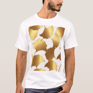 Camiseta Ginkgo Gold: Diseño de Vintage de Lujo.