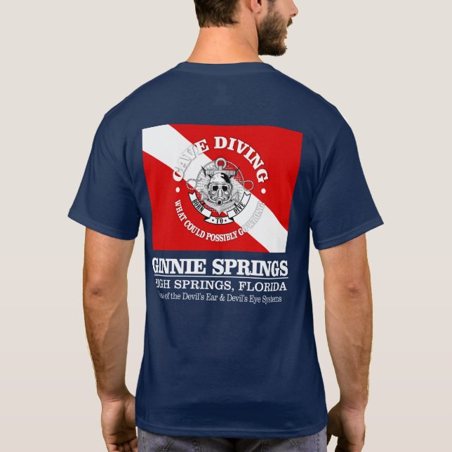 Camiseta Ginnie Springs (mejores cuevas) (Reverso)