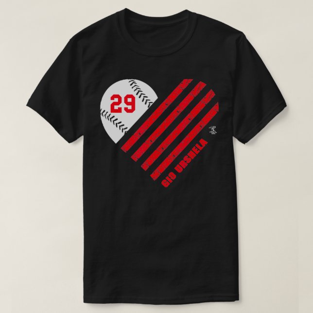 Camiseta Gio Urshela Baseball Striped Heart Gameday (Diseño del anverso)