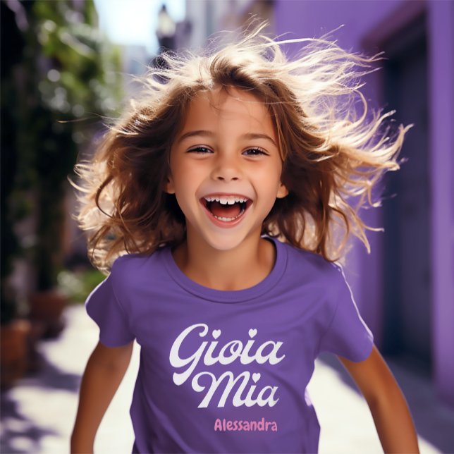 Camiseta Gioia Mia Italiana Mi alegría afectuoso término mo (Gioia Mia (Italian for "My Joy")
Kids Purple Tee)