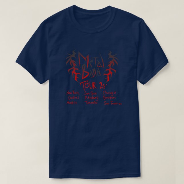 Camiseta Gira de la banda de metal (Diseño del anverso)