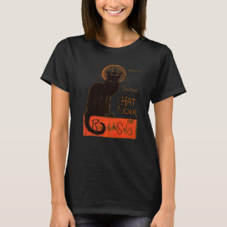 Camiseta Gira Del Gato Negro París Distressed Vector 2