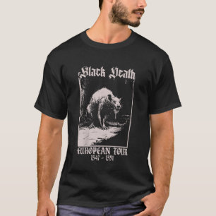 Camiseta Gira europea de la Peste Negra Rata de la peste Hi