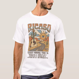 Camiseta Gira Mundial Vintage 1974 Ricaso Desert Mirage Tou