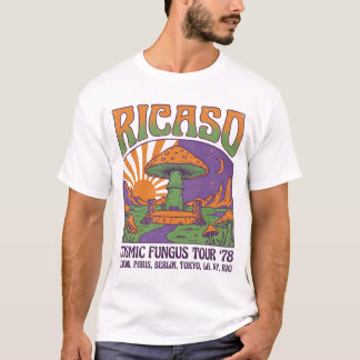 Camiseta Gira Mundial Vintage 1978 Ricaso Gira Cosmic Fungu