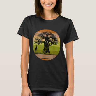 Camiseta Girafa africana del árbol baobab