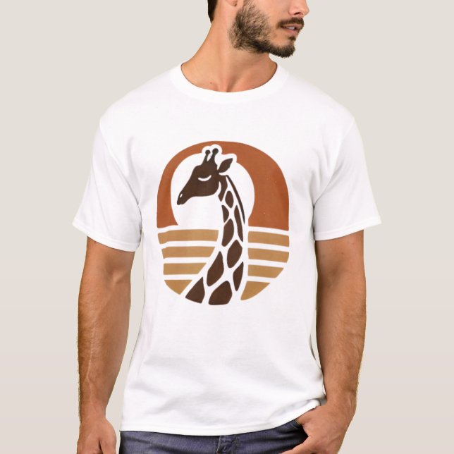 Camiseta "Girafa al atardecer - un toque bohemio para la vi (Anverso)