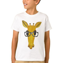 Girafa amarilla con vidrio