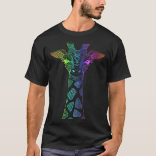 Camiseta Girafa arcoiris Mandala Lotus Flor Yoga Meditati
