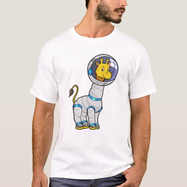 Camiseta Girafa como astronauta en la esfera del vidrio (Anverso)