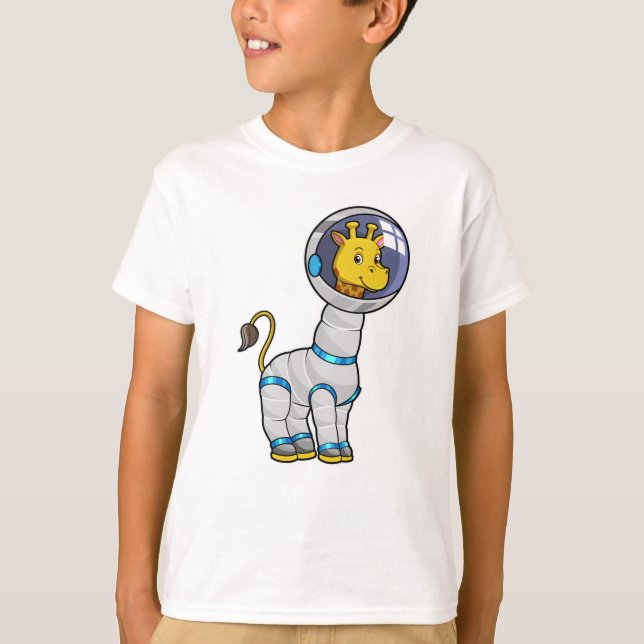 Camiseta Girafa como astronauta en la esfera del vidrio (Anverso)