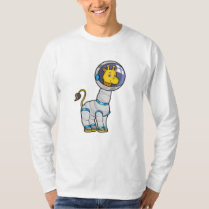 Camiseta Girafa como astronauta en la esfera del vidrio