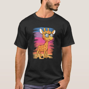 Camiseta Girafa con gafas de sol animal lindo para hombres 