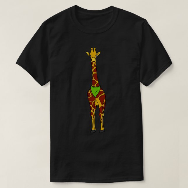 Camiseta Girafa cutánea con una bufanda (Diseño del anverso)
