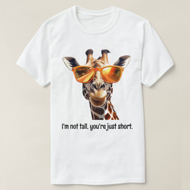 Camiseta Girafa de alta vista con gafas de sol (Diseño del anverso)