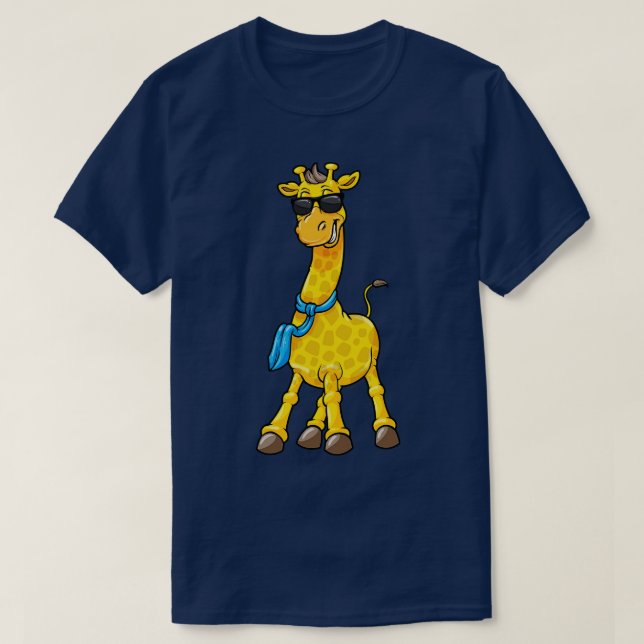 Camiseta Girafa de Guay con gafas de sol y una bufanda (Diseño del anverso)