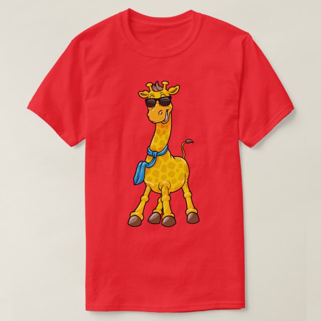 Camiseta Girafa de Guay con gafas de sol y una bufanda (Diseño del anverso)