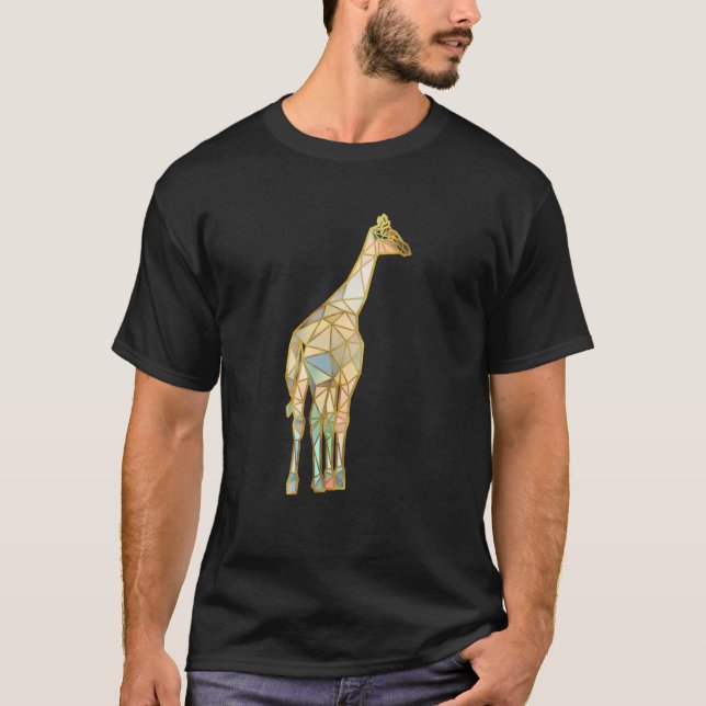 Camiseta Girafa detrás de líneas geométricas (Anverso)