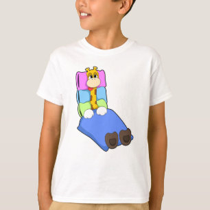 Camiseta Girafa durmiendo con manta y almohada