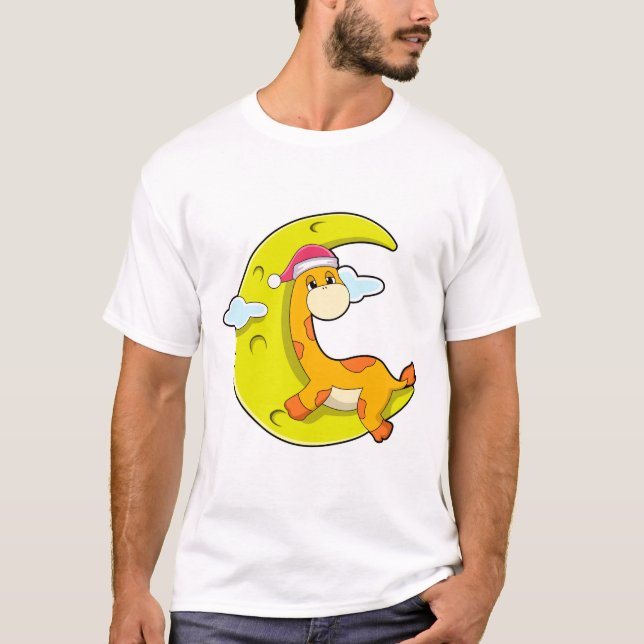 Camiseta Girafa durmiendo en la luna (Anverso)