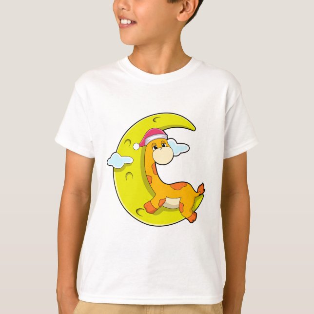 Camiseta Girafa durmiendo en la luna (Anverso)