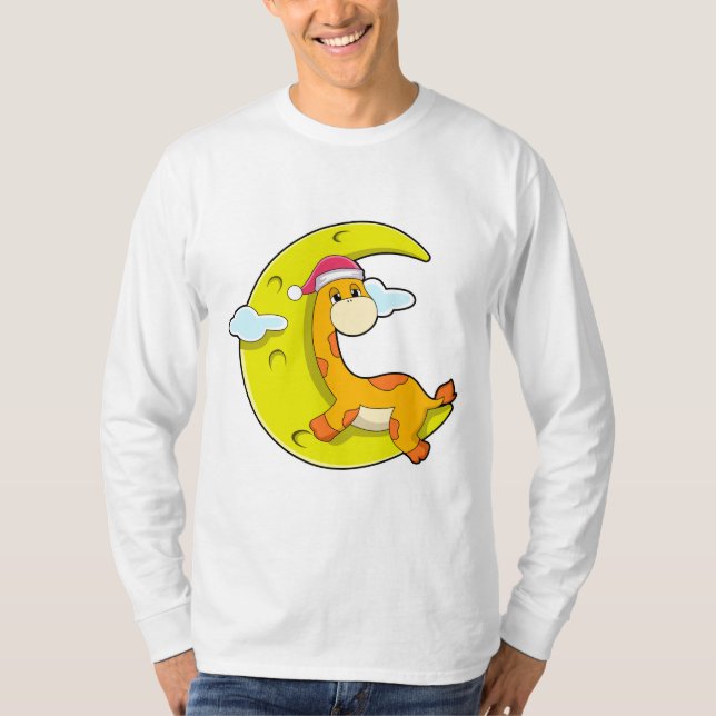 Camiseta Girafa durmiendo en la luna (Anverso)