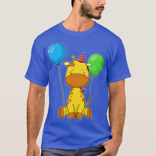 Camiseta Girafa en cumpleaños con globos