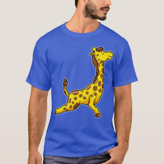 Camiseta Girafa en Yoga Stretching ejercicios Piernas Cuell
