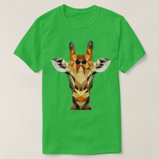 Camiseta Girafa poligonal Zoológico Africano Mamífero Safar (Diseño del anverso)