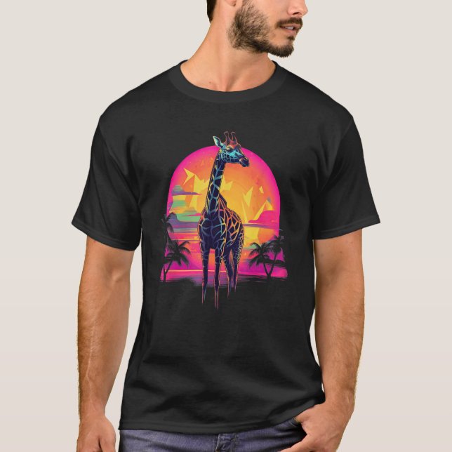 Camiseta Girafa Retro Sunset (Anverso)