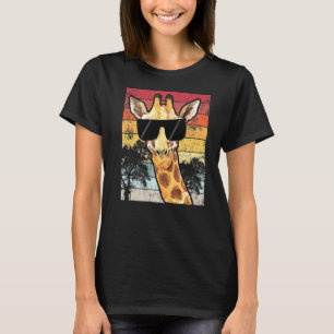 Camiseta Girafa retro vintage gafas de sol divertida animal