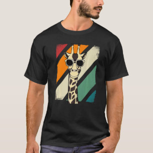 Camiseta Girafa retro vintage gafas de sol Humor animal