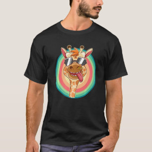 Camiseta Girafa retro vintage gafas de sol Humor animal 1