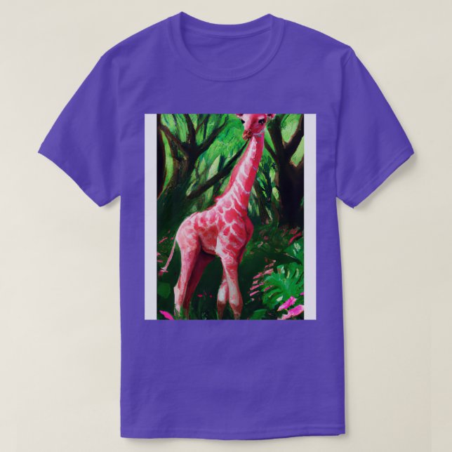 Camiseta Girafa rosa 3 (Diseño del anverso)