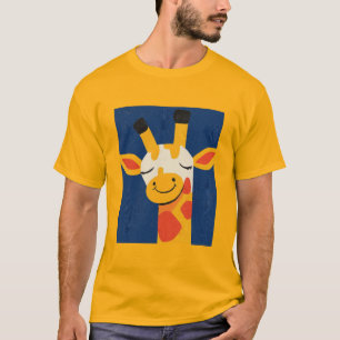 Camiseta Girafa sonriente encantadora - Retrato alegre y ju